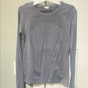 Old Navy Charcoal Gray Long Sleeve Crewneck Top